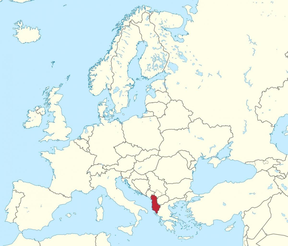 kartta Albanian euroopan