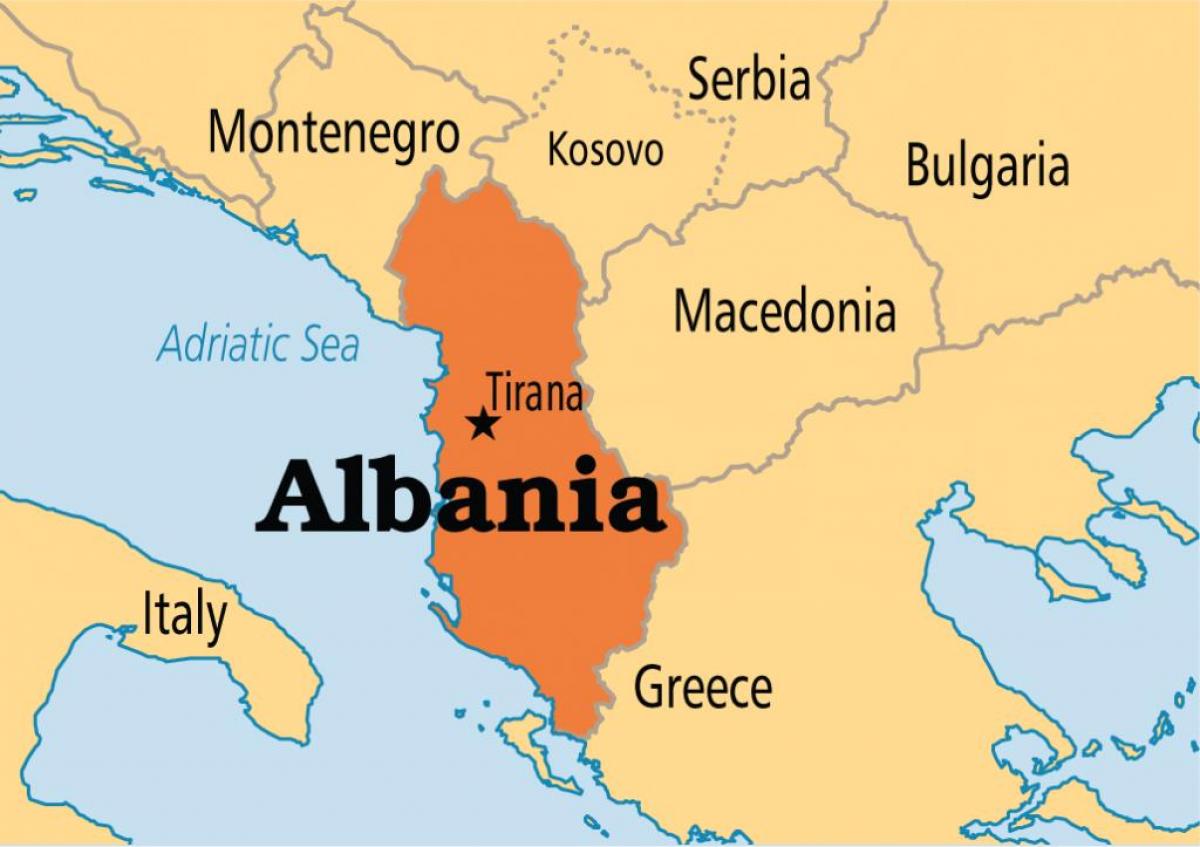 kartta osoittaa Albania