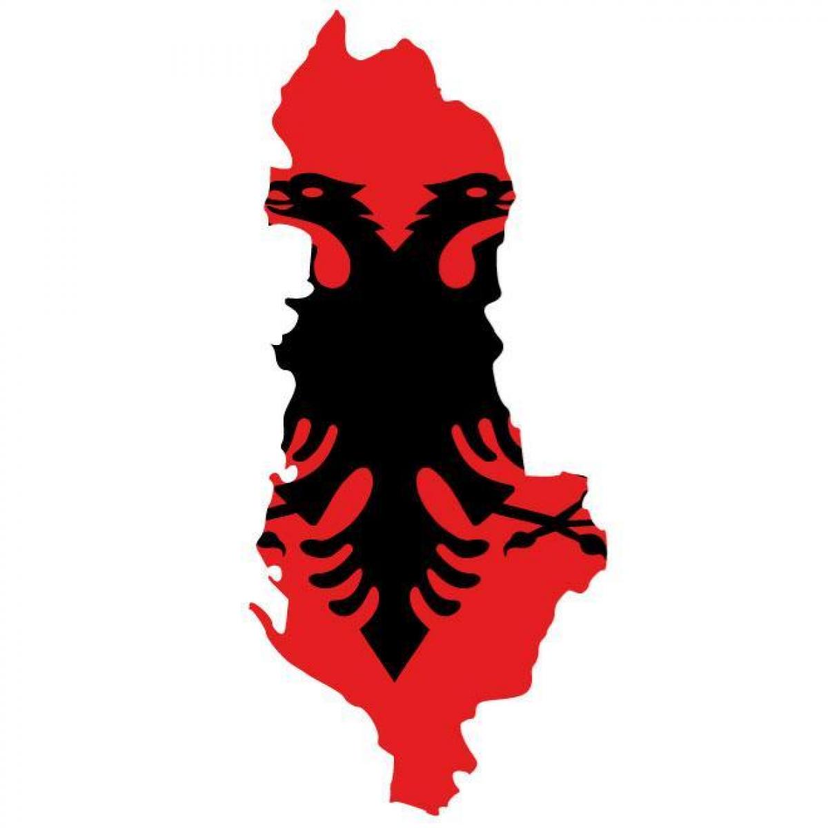 kartta Albanian lippu