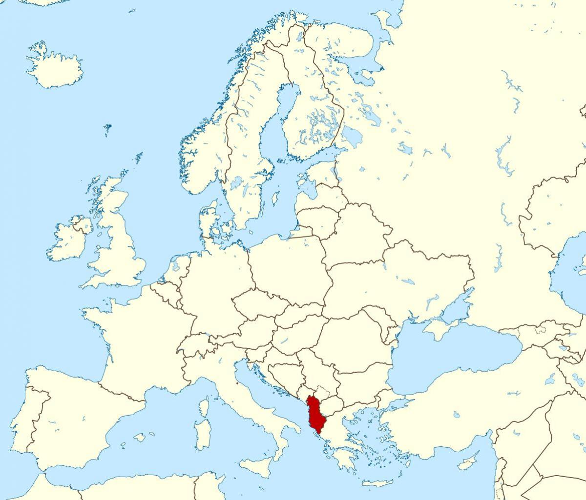 kartta Albanian sijainti maailmassa