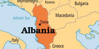 Kartta osoittaa Albania