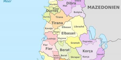 Kartta Albanian poliittinen